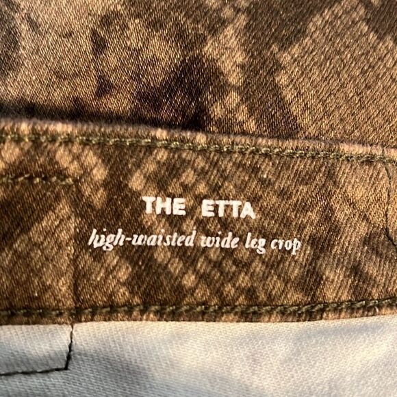 Adriano Goldschmied “Etta” Snake Print High Rise Wide Leg in Sepia Brown Size 25 - Picture 11 of 13